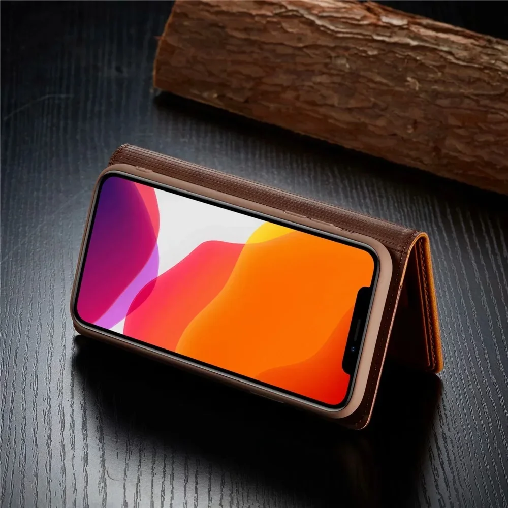 Leather Flip Cover For iPhone 15 14 13 12 11 Pro Max Mini XS Max X XR 8 7 6s 6 Plus SE Case Magnetic Sim Card Slots