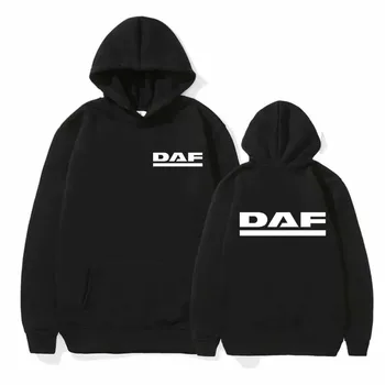 DAF طباعة هوديي الرجال والنساء الرياضة طويلة الأكمام بلوزات الشتاء الصوف الركض ملابس فضفاضة سترة الموضة