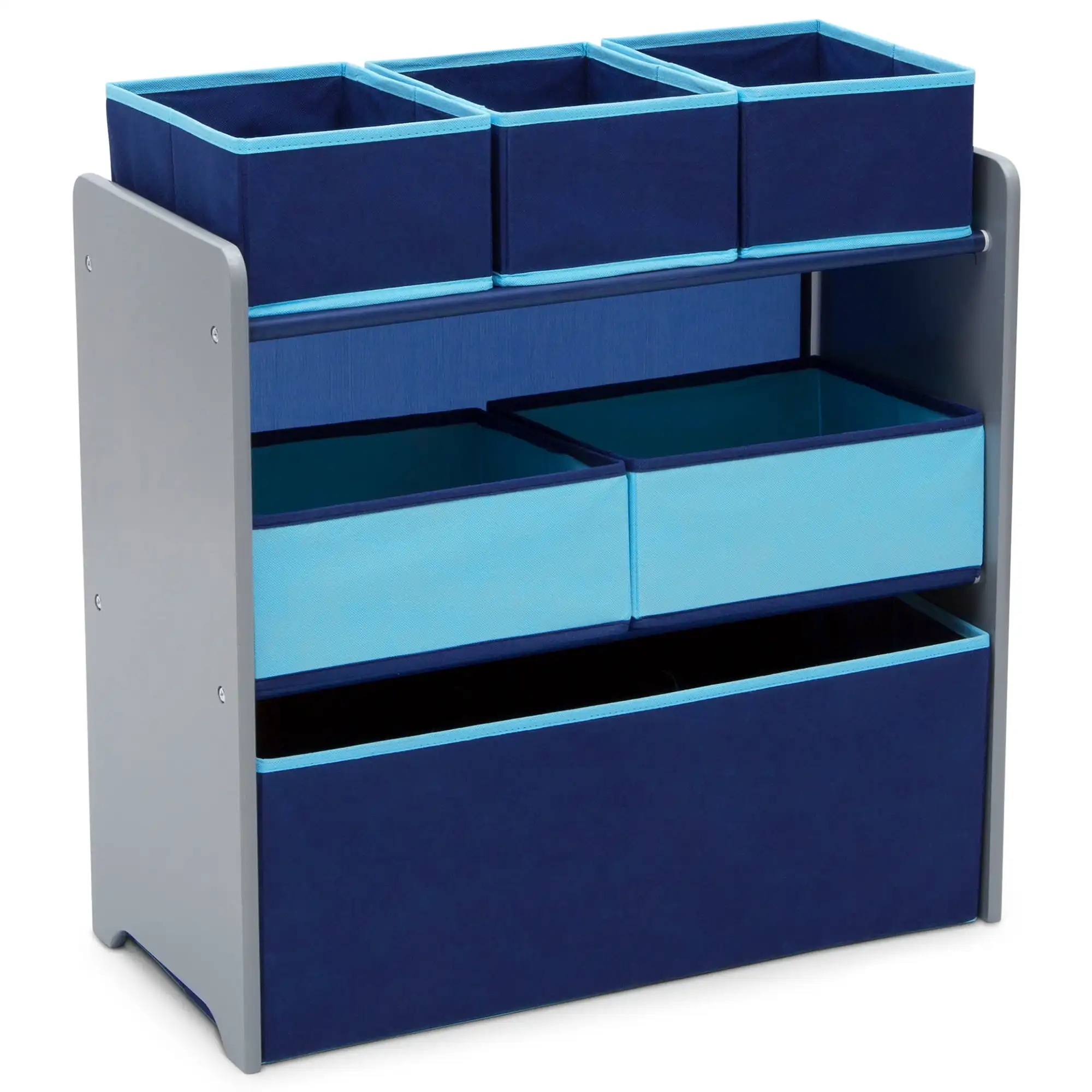 

Delta Children 6 Bin Design and Store Toy Organizer, Grey/Blue