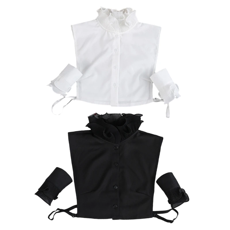 

Женская офисная женская съемная блузка с искусственным воротником и воротником-стойкой, съемная рубашка-полублузка