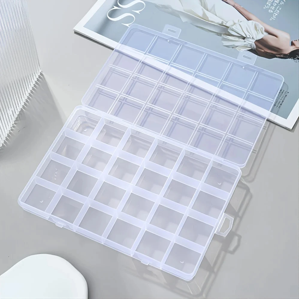 24 Grid Plastic Organizer Jewelry Storage Box Container Transparent Shape Art DIY Crafts Jewelry Fishing Tackles Wholesale