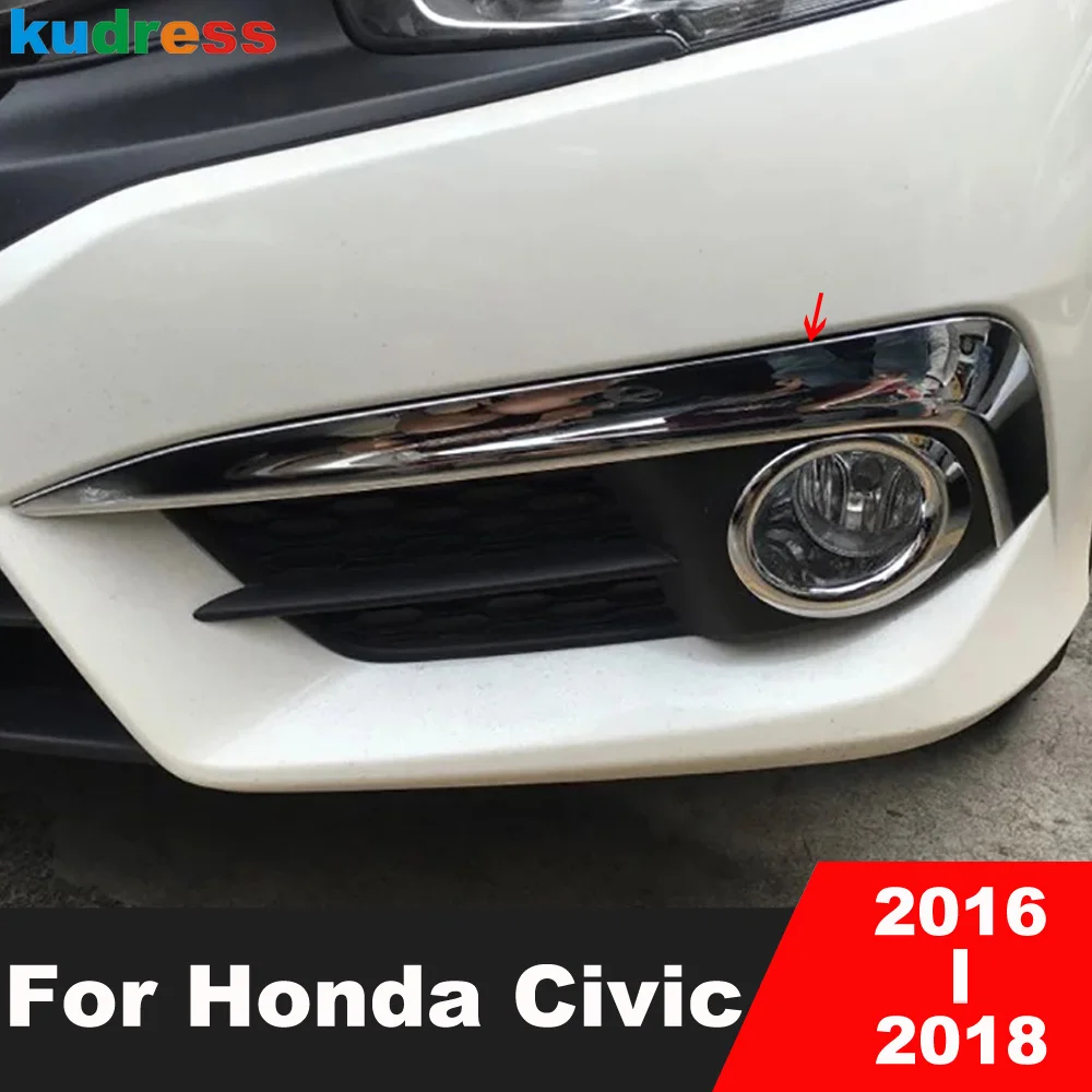 For HONDA Civic 10th 2019-2020 ABS chrome Front Fog Light Lamp Cover trim 2pcs For HONDA Civic 10th 2019-2020 ABS chrome Front Fog Light Lamp Cover trim 2pcs