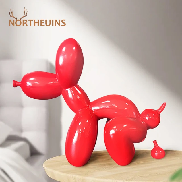 Northuins resina palloncino cane cacca figurine interni divertente lusso  animale statua casa soggiorno decorazione da tavolo collezione di oggetti -  AliExpress