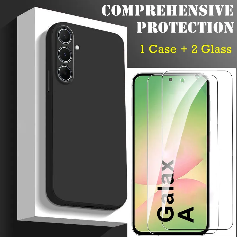 Premium Protection Bundle: HD Glass Screen Protectors & Soft Silicone Case