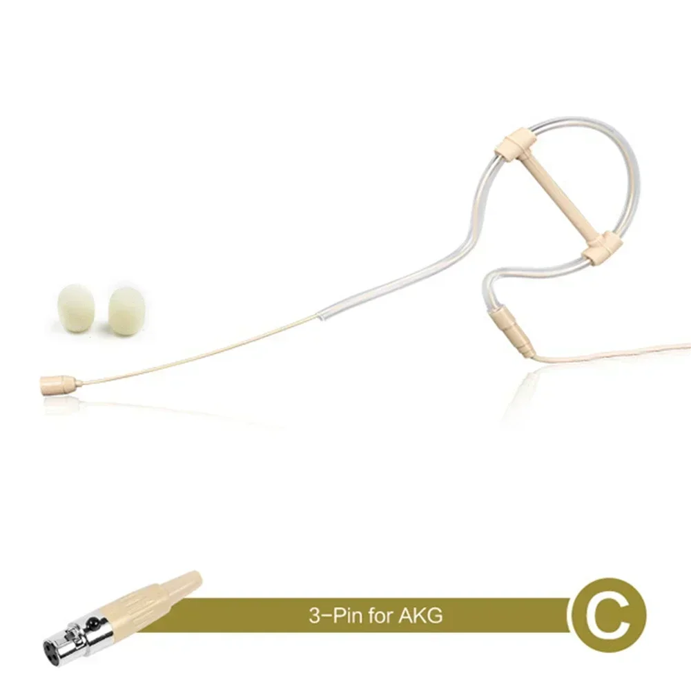 Microfono ad anello singolo con gancio per l'orecchio Condensatore omnidirezionale vivavoce 3,5 mm Spina XLR a 3 pin 4 pin con coperture per microfono - Image 4