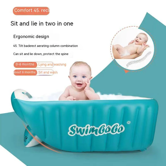 Bañera grande para bebé, bañera portátil con detección de temperatura en  tiempo Real, plegable, Material de seguridad - AliExpress