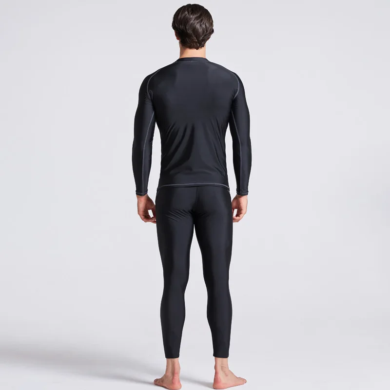 Men's Summer Surfing Rashguard Snorkeling Clothes Long Sleeves Beach Briefs Sports Swimwear Quick Dry Swimsuit