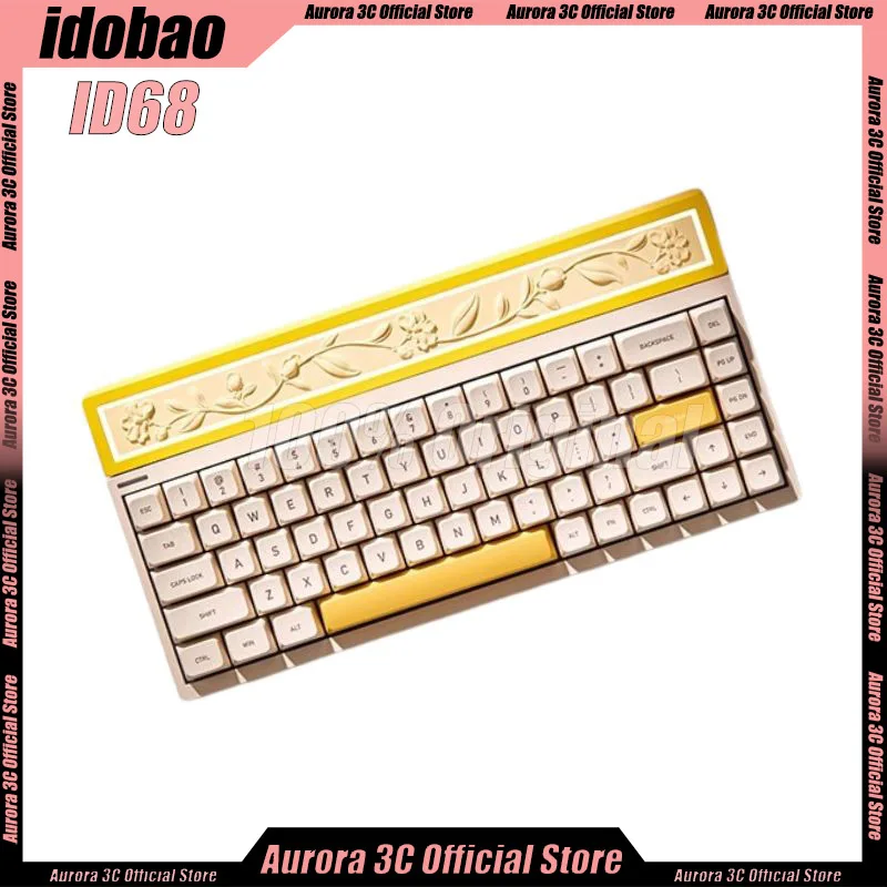 Idobao ID68 2-режимная игровая механическая клавиатура USB // Bluetooth беспроводная клавиатура 68key Hot-Swap RGB подсветка игровые клавиатуры подарок