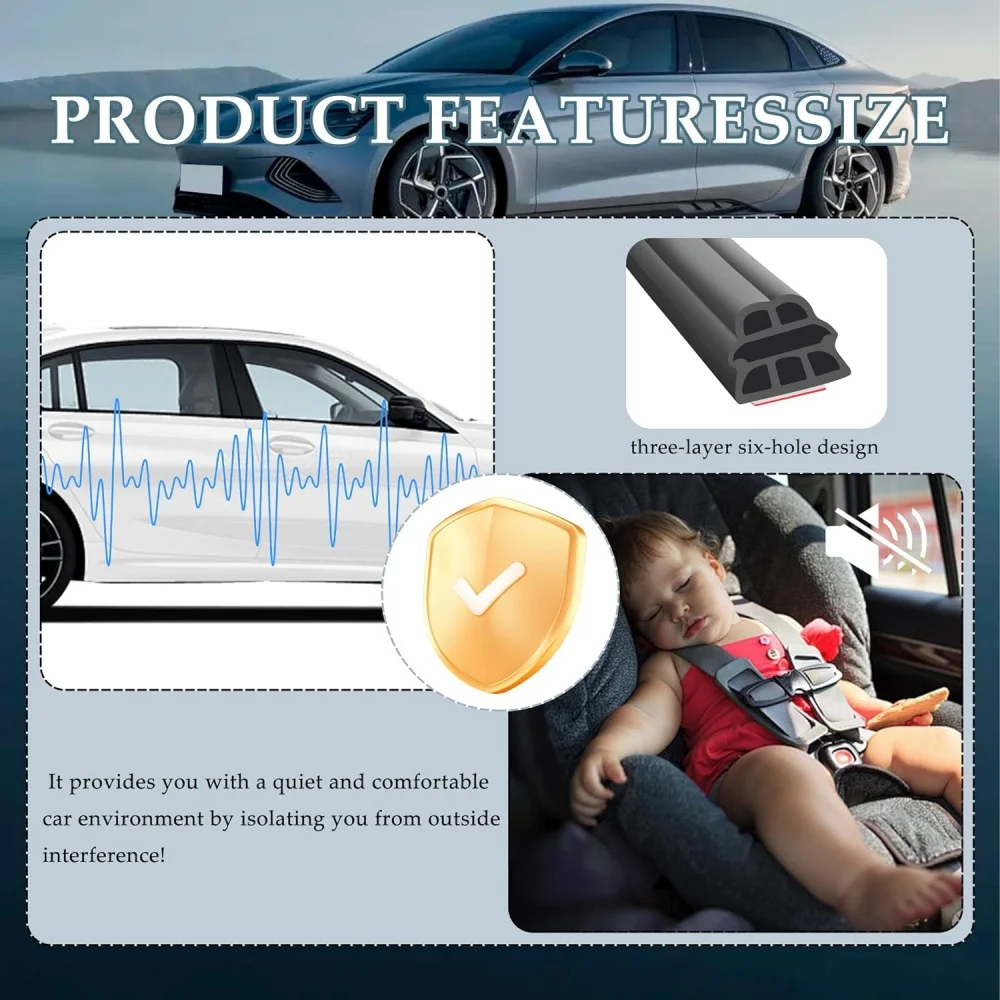 Voor Tesla Model 3 Y X S Auto Deur Seal Strip Kit Geluiddichte Geluidsisolatie Weerstrip Afdichting 2023 Exterieur Accessoires
