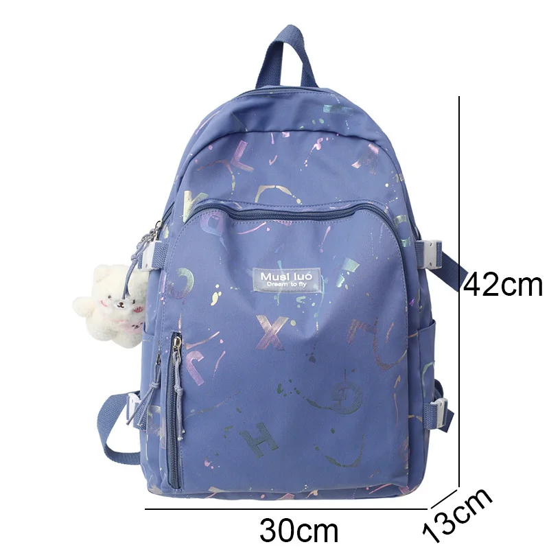 Girl Travel White Book Laptop Backpack New Female Trendy Color