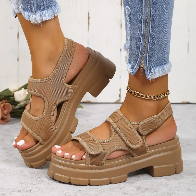 Women Shoes Plus Size Summer New Platform One Pedal Women's Sandals Outdoor Open Toe Rome Solid Female Casual Beach Sandalias