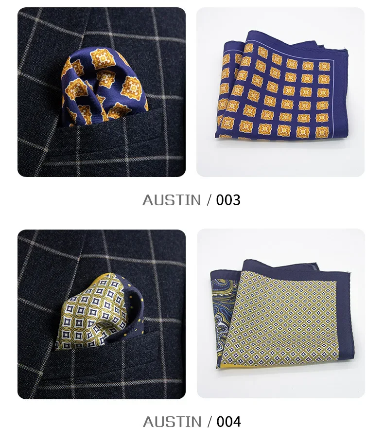 30*30cm Real Silk Pocket Square for Men Flower Solid Color Plaid Suit for Pocket Decoration Handkerchief