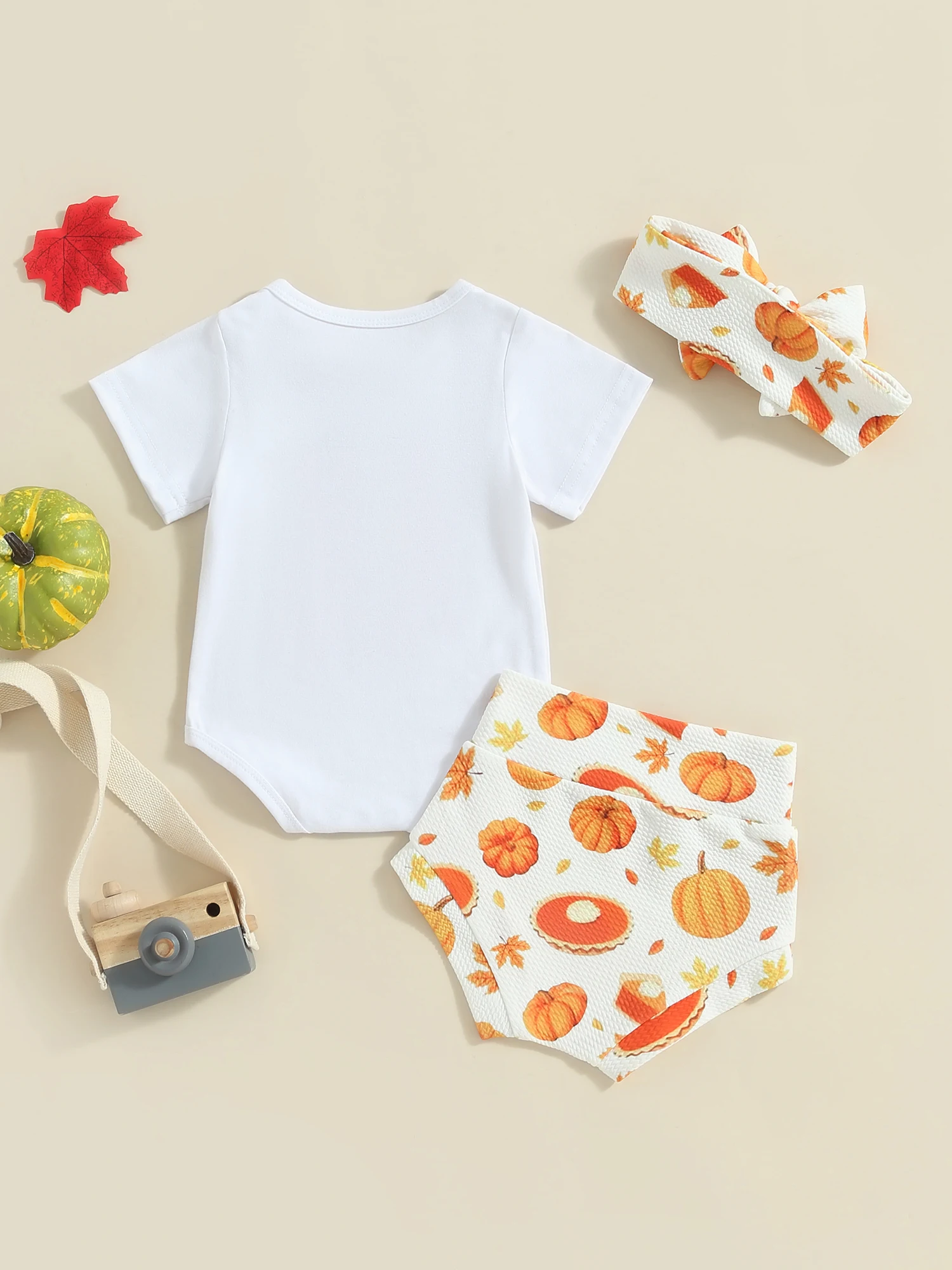 

Cute Newborn Baby Boy Halloween Costume Pumpkin Romper Hat Set 2Pcs Outfit for Infant Toddler