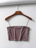 Haut court en coton élastique pour femmes, Camis Sexy, sans manches, débardeur court, Bar, été 2022 3