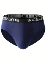 Lot de 5 slips en pur coton pour hommes – Ceinture BAOSHUNJIE, sous-vêtements multicolores, doux et respirants pour un confort quotidien 4