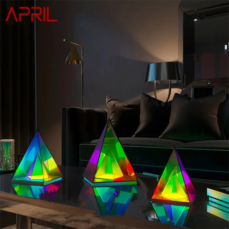 

APRIL Contemporary Creative Table Lamp Pyramid Indoor Atmosphere Decorative LED Lighting For Home Bed Room