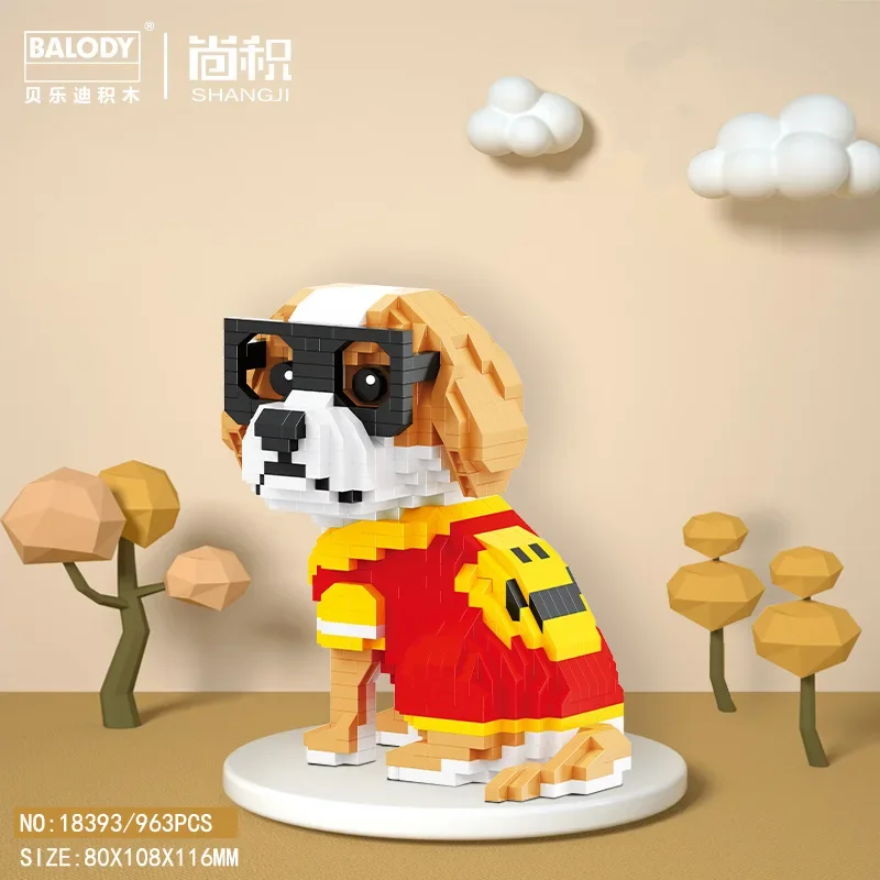 Construction Blocks Building Blocks Anime Block Toys Animals Dog Cat Dinosaur Tyrannosaurus Micro Building Blocks Set Rabbit Panda Cartoon Pet Bricks Model Creative Educational Toys