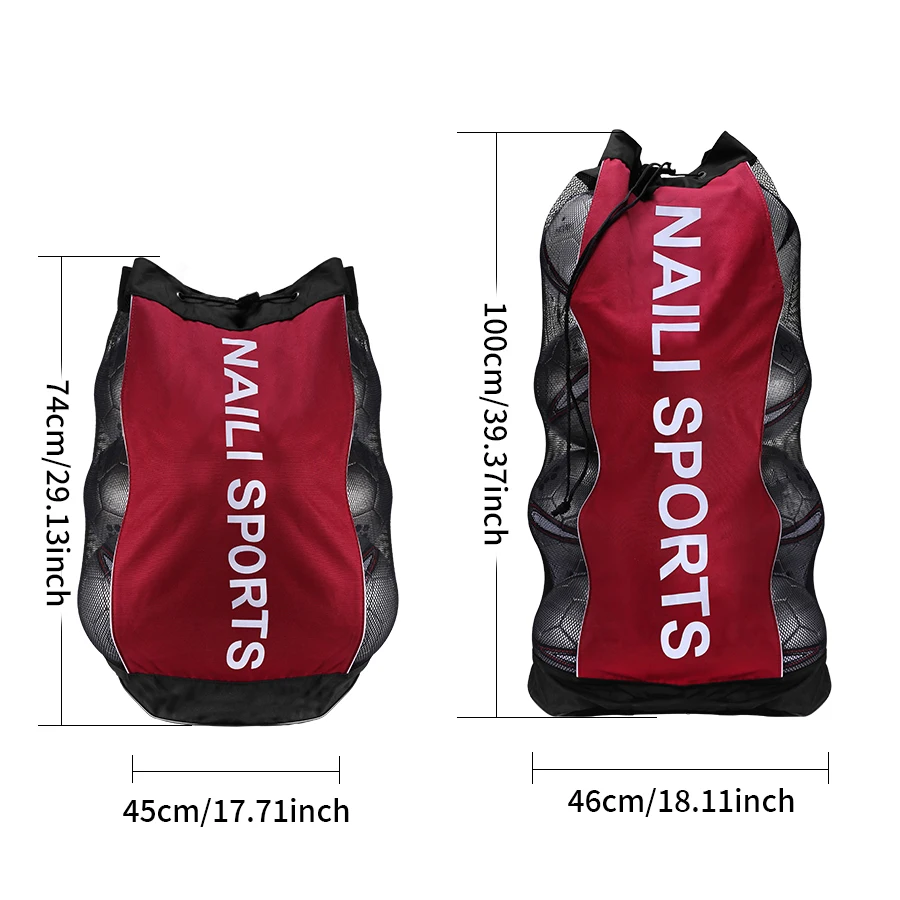 1pc Football Basketball Volleyball Storage Bag Large Ball Bag Large Capacity Mesh Pocket sports ball storage bag sports ball bag storage ball bag