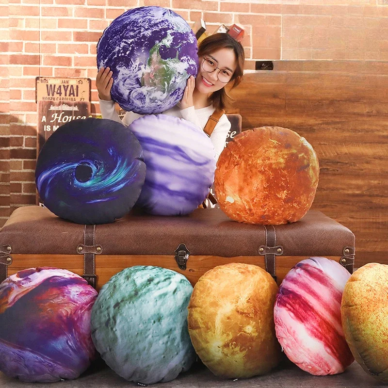 3D Earth and Moon Planet Style Cushion with Realistic Cushion Plush Toy Jupiter Rest Pillow 3