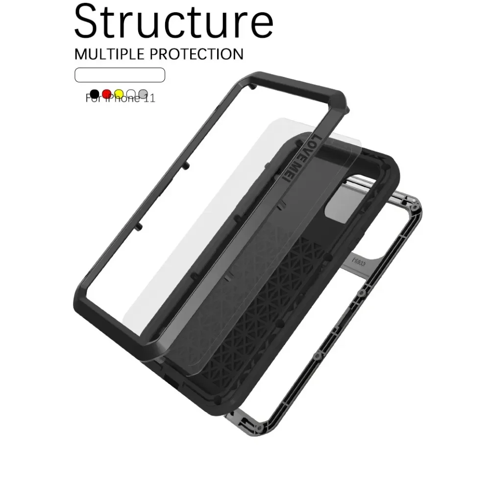Rugged Aluminum Dustproof Shockproof Phone Case - Heavy Duty 360° Protection Armor Cover