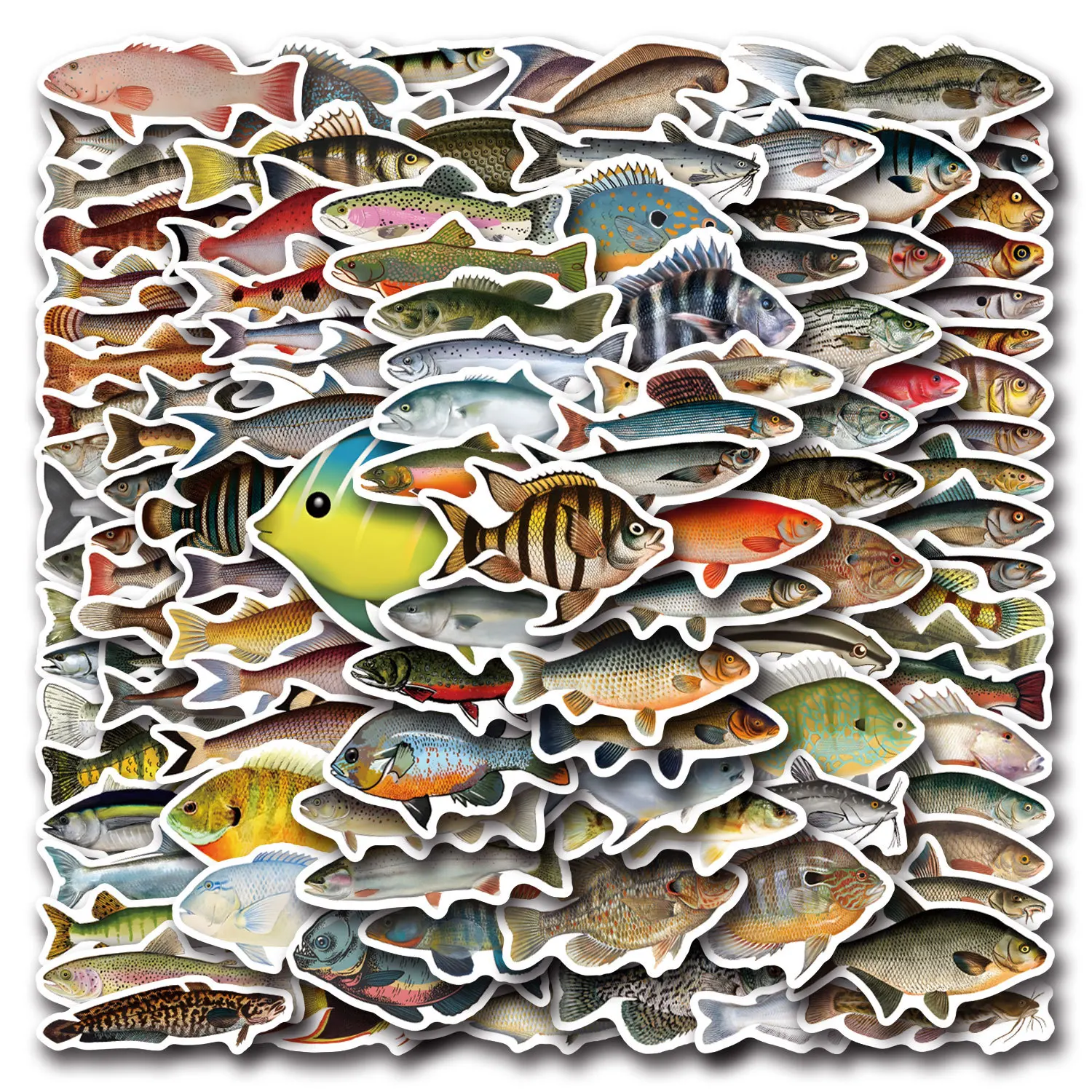 Cartoon Fish Graffiti Sticker 110pcs for Suitcase Water Cup Computer