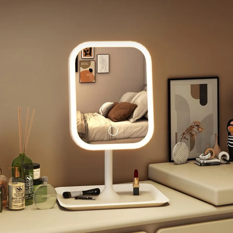 Professional LED Vanity Mirror with 3 Light Modes-Folding Stand&Touch Control,Portable Rechargeable Makeup Mirror for Travel