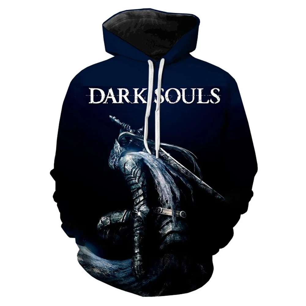 thumbnail image 1 of Sudadera con capucha para hombre con estampado 3D del juego Dark Soulsborne, estilo informal de calle de gran tamaño, para juegos de rol, moda de manga larga, 1 of 4