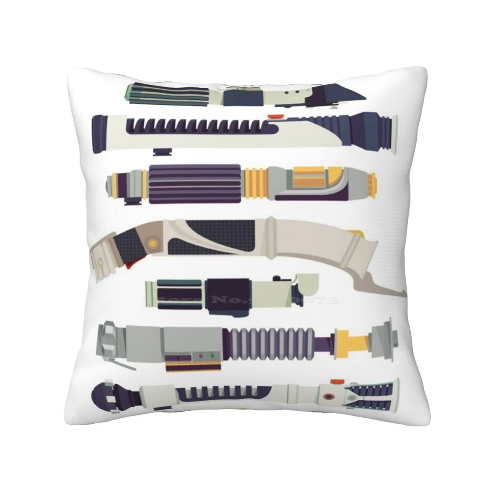 Un'Elegante Fodera Per Cuscino Per Armi Hug Federa Lightsaber Luke Skywalker Force Infografica Minimalista Flat Geeky