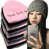 Korea Ins Bowknot Pearl Knitted Hats Angora Rabbit Fur Y2K Winter Hat Women Girls Fluffy Warm Beanies Plush Thick Skullies Caps 1