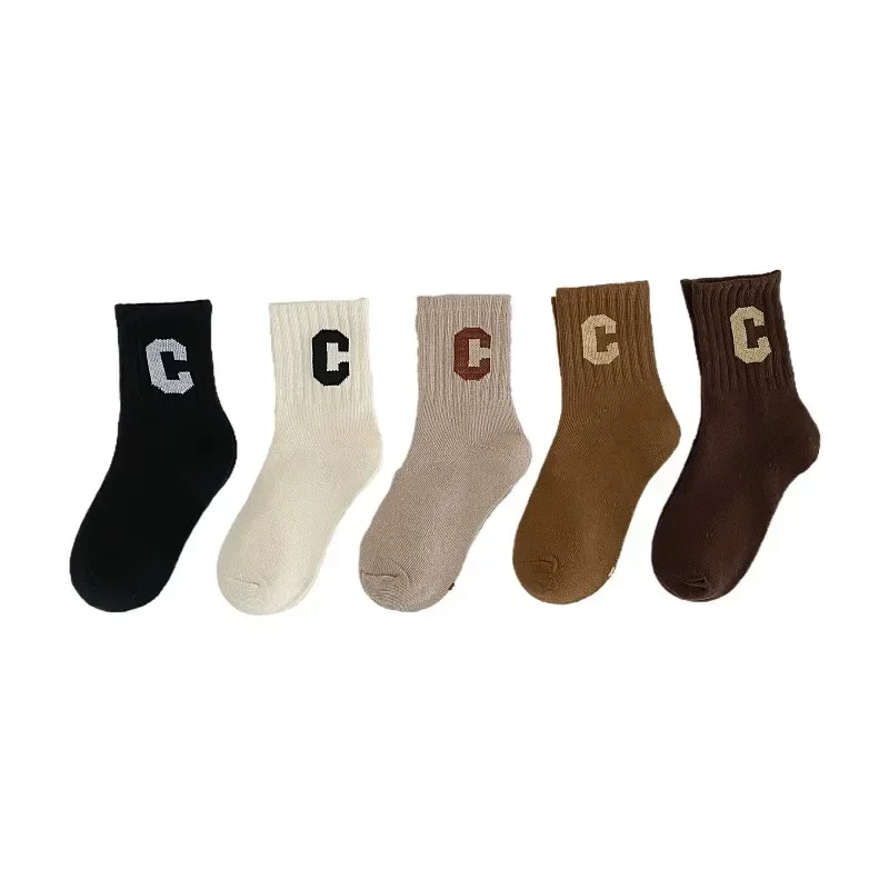 Korean Style Kids Boy Girl Sock Fashon P C Letters Solid Color Calf Sock for Toddler Spring Autumn School Cotton Warm Sport Sock