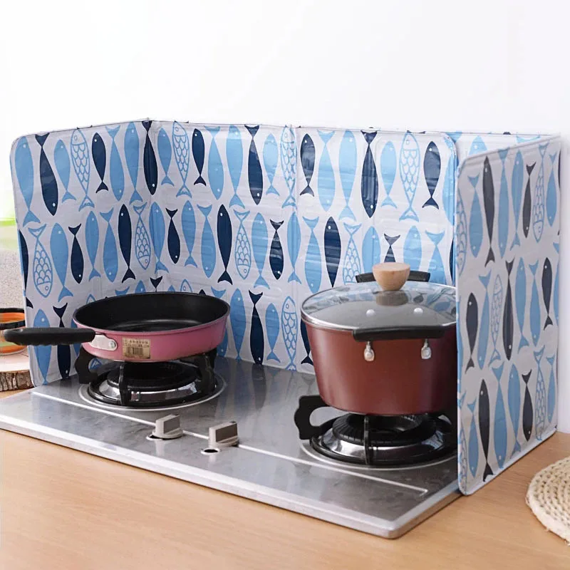 Colorful Kitchen Gas Stove Baffle Plate Aluminum Foil Insulation Board Cooking Hot Grease Splash Block Oil Tinfoil Easy To Clean