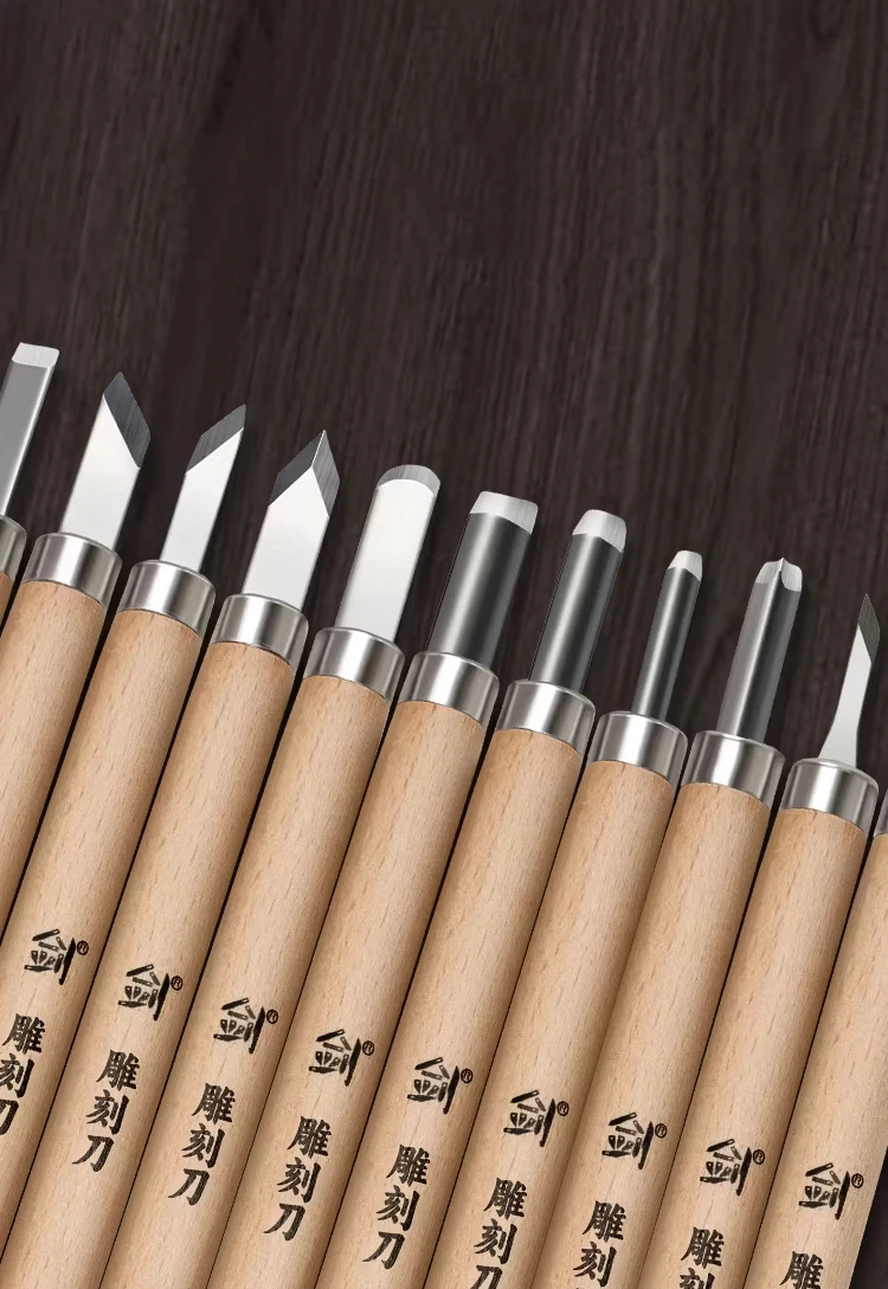 미술도구 조각도 세트, 합금강 날, 나무 손잡이, 전문가용 날카로운, 목공 DIY, 인장 새기기, 고무도장 만들기, 나무 조각 및 석고 공예 도구