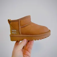 Kids Toddler Plush Snow Boot Children Shoes Winter Kids Boots Classic Mini Boot Baby Fur Booty Boys Girls Ankle Child Suede Boot 2