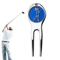 1Pc Golf Divot Repair Tool Zinc Alloy Magnetic Detachable Golf Green Fork Pitch Groove Cleaner Golf Marker Golfs Accessories 1