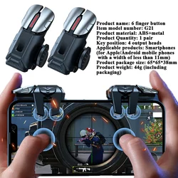 Mobile Game Trigger Gamepad with 6 - Finger Aim Shooting and Key Buttons (A)