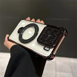 Transparent Plating Silicone Phone Case with Simple Stand and Shockproof Design for Redmi 10 (4)