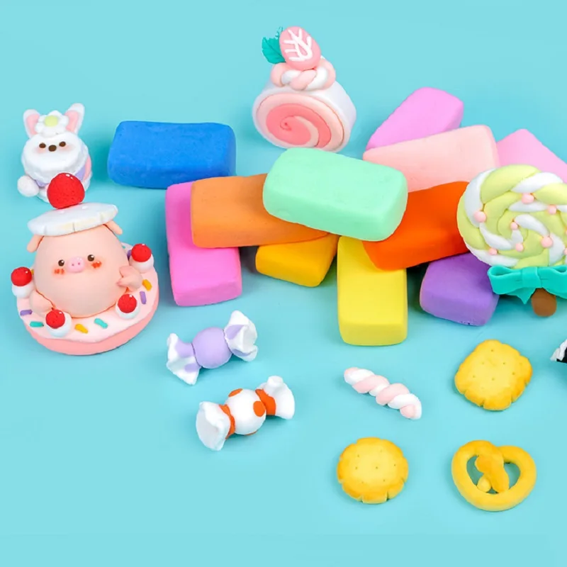 Diy 3D Color Super Light Clay Air Dry Ultra Soft Safe Slime Modeling Magic Gift Handmade Kit Bag Toy for Kid Art Craft Home Play 3