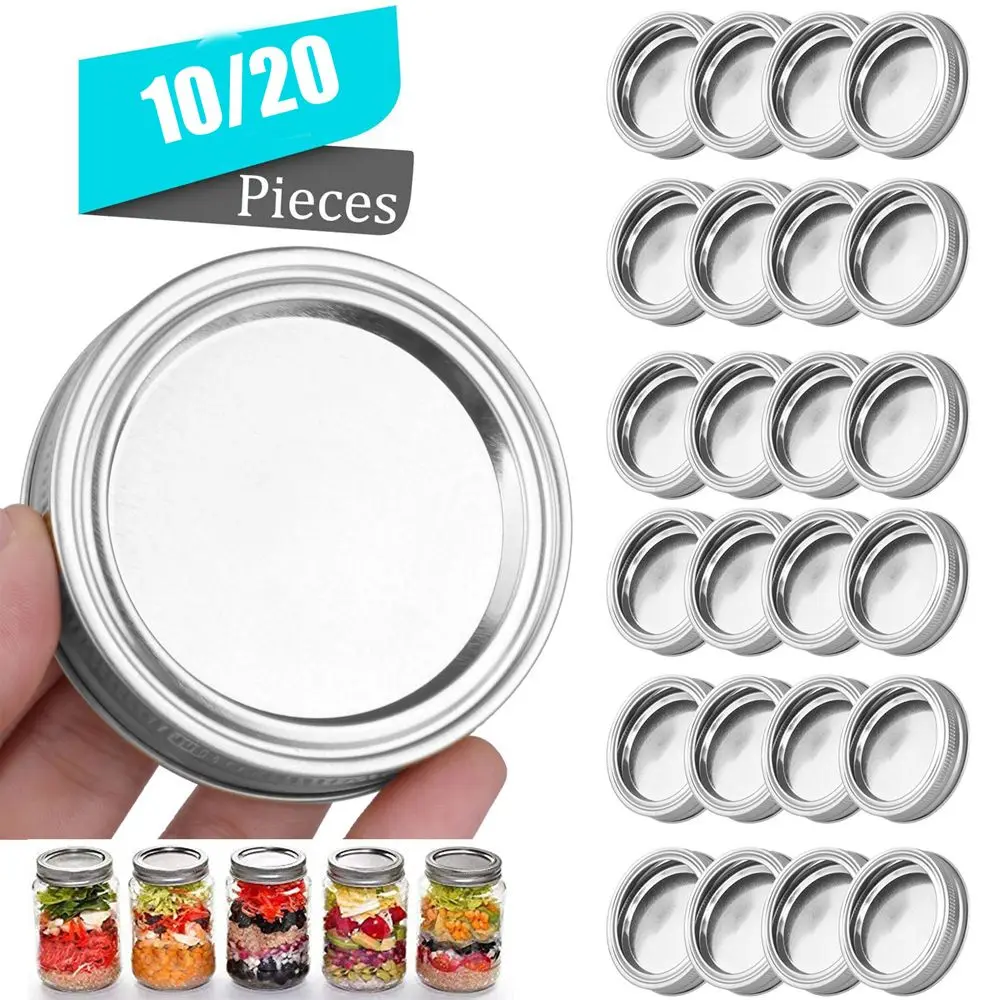 Premium Tinplate Split-Type Canning Jar Lids - Regular or Wide Mouth (10/20 Pack)