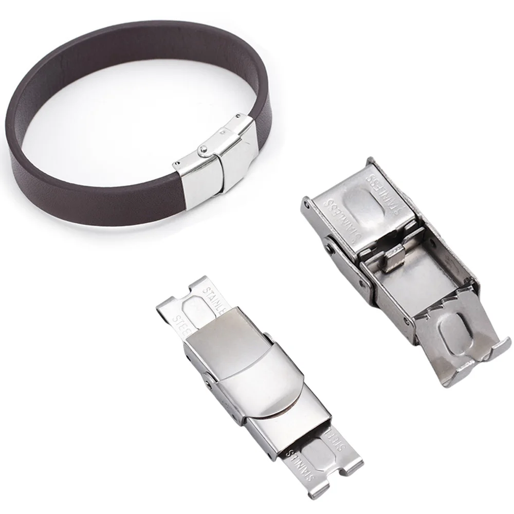 10 Stück Edelstahl Crimp backen verschluss Uhren armband verschlüsse Leders chnalle Armband Bajonett verschluss Schmuck herstellung Zubehör Zubehör