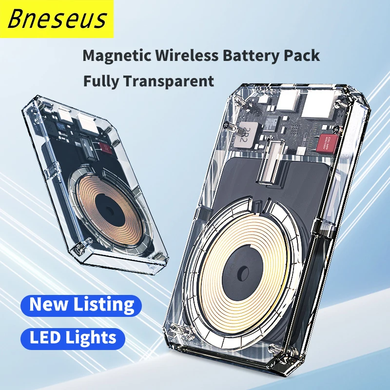 5000mAh Macsafe Power Bank Transparent Portable Powerbank For iphone 12