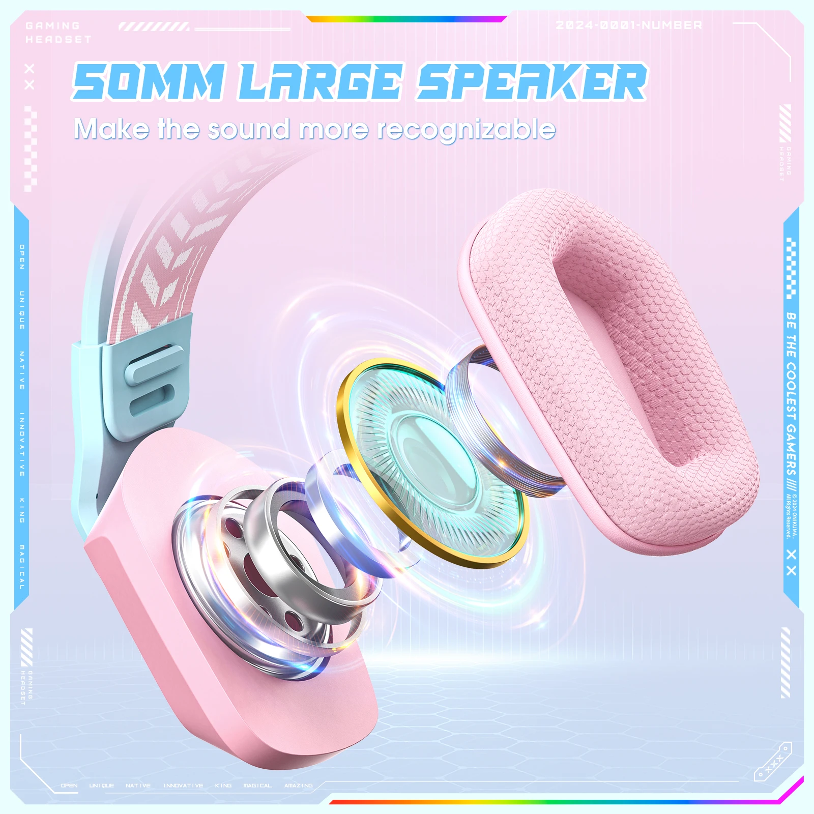 ONIKUMA X13 Noise Cancelling Headphones Wired Gaming Headset Suitable For Computer Laptop Music Earphones With RGB Lighting Mic
