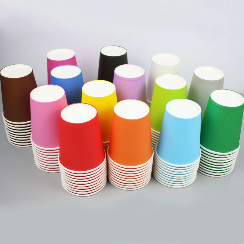 Party Supplies Disposable Tableware 10PCS 9oz 250ml Solid Thick Paper Cup Wedding Birthday Party Holiday