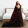 Satanic Wiccan Symbols Goat Blanket,Soft Cozy Plush Flannel Throw Blanket for Men Woman Adults Luxury Warm Blanket Home Decor 1