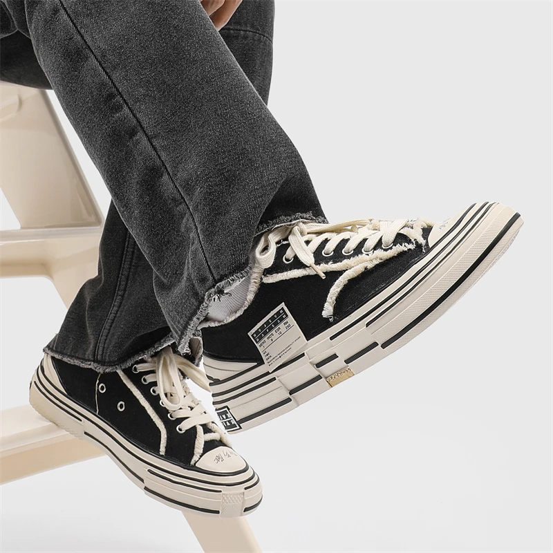 Men Vulcanized Shoe Thick Soles Increased Low Top Couple Shoe Canvas Shoe for Men Sneakers Tenis Masculino Zapatillas 6