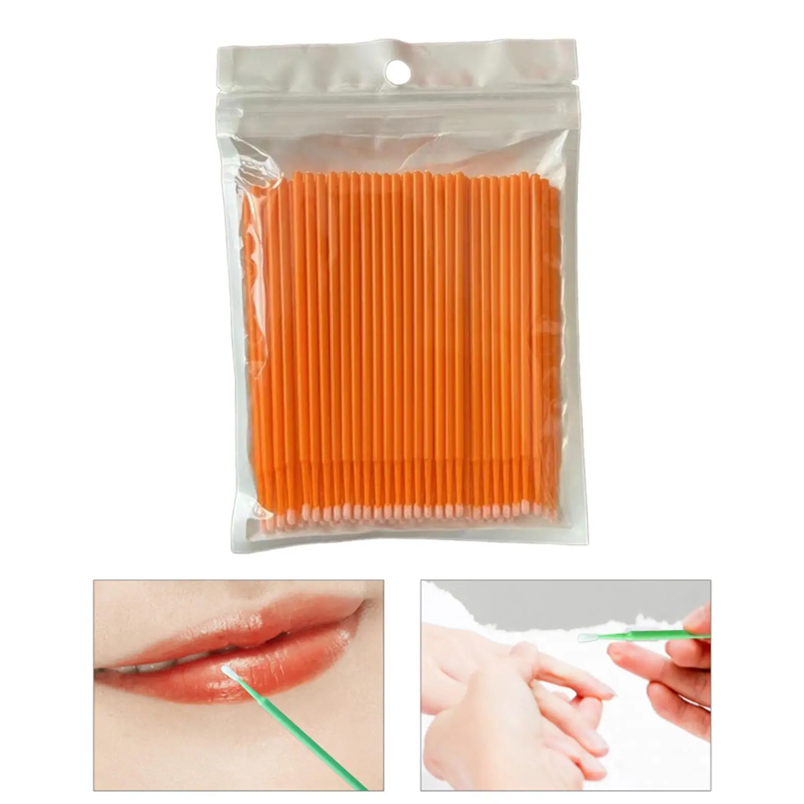 100x Micro Applicator Brushes Mascara Wands Disposable Mini Cotton Swabs for Makeup Eyelash Extensions Personal Care Lash Clean