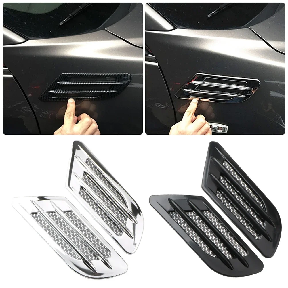 Car side air flow vent for fender hole cover intake grille duct decoration ABS plastic sticker car accessories exterior 2Pcs car fender stickers car body trim accessories