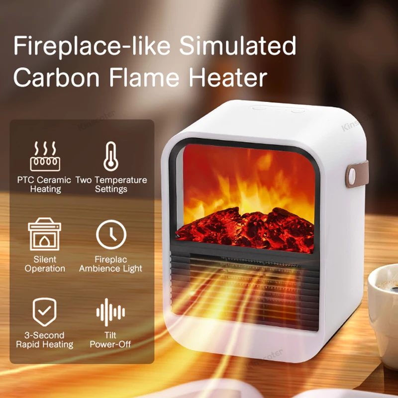 FireplaceElectricHeaterWarmBlowerFanPortableDesktopHousehold