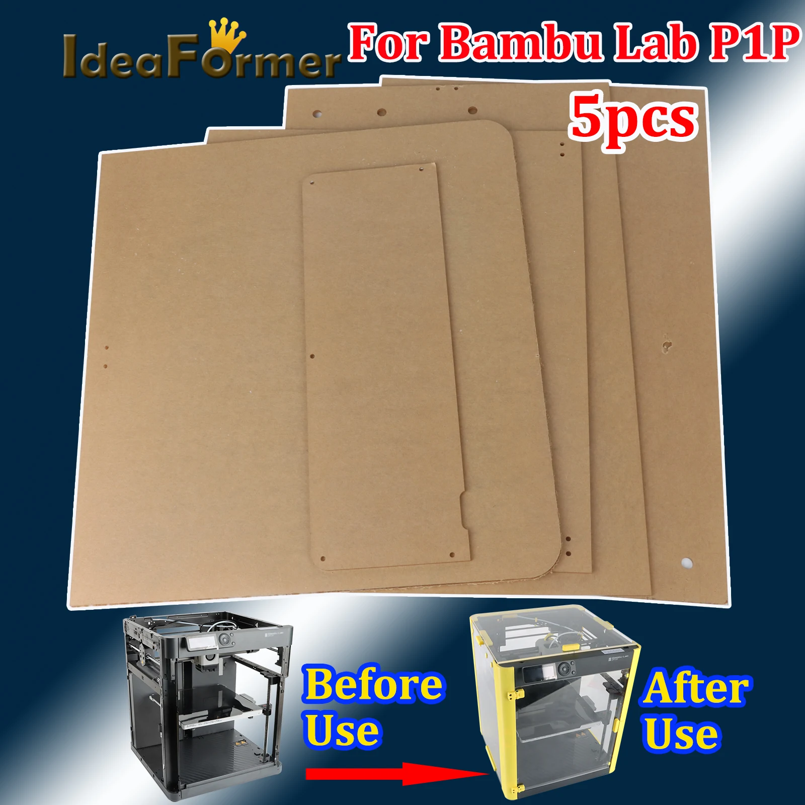 

For Bambu Lab P1P 3D Printer Magnetic Sealing Version High-temperature Acrylic Panel Enclosure Kit Resistant Transparent Panels