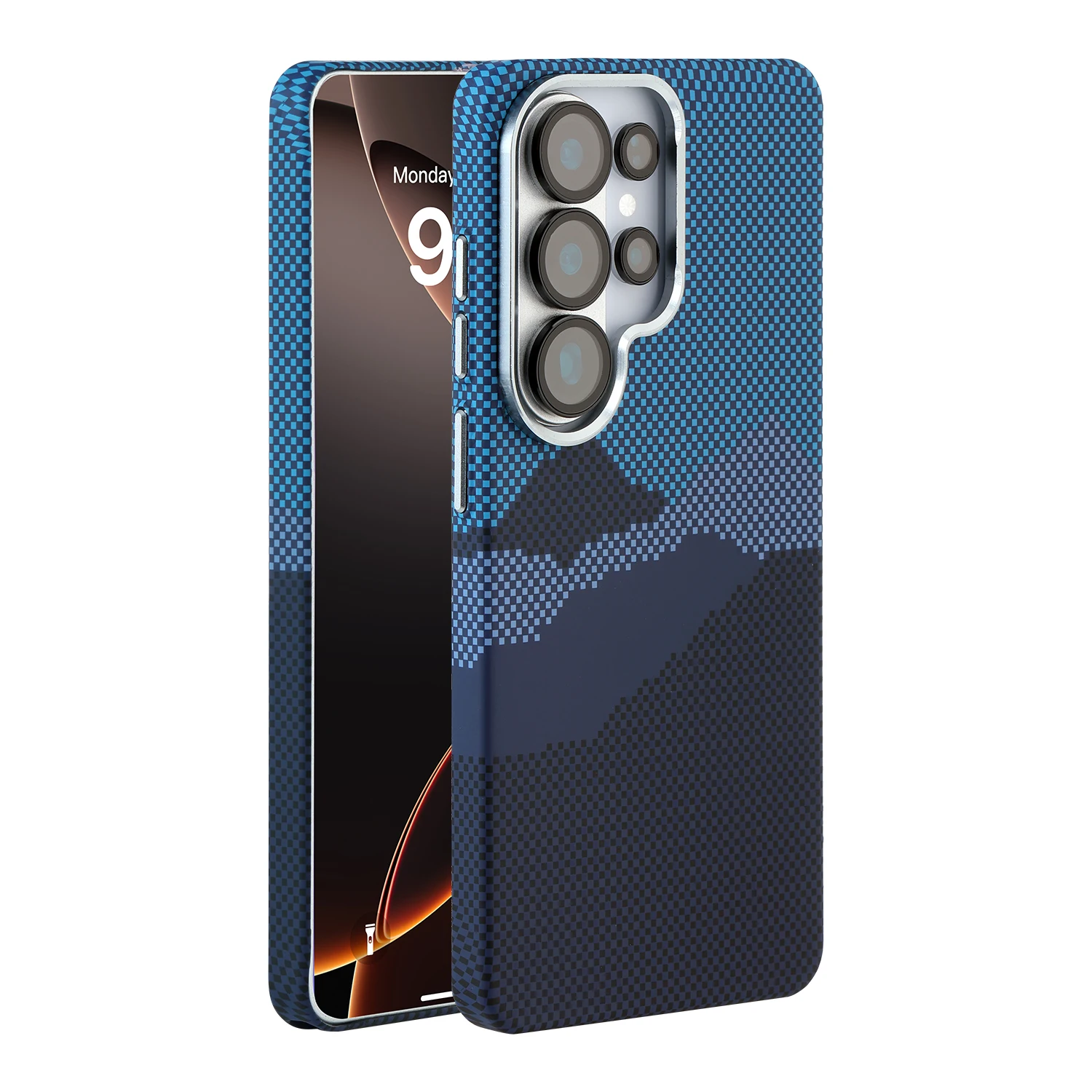 Luxurious Carbon Fiber Magnetic Armor Case with Wireless Charging Compatibility & Shockproof Protection