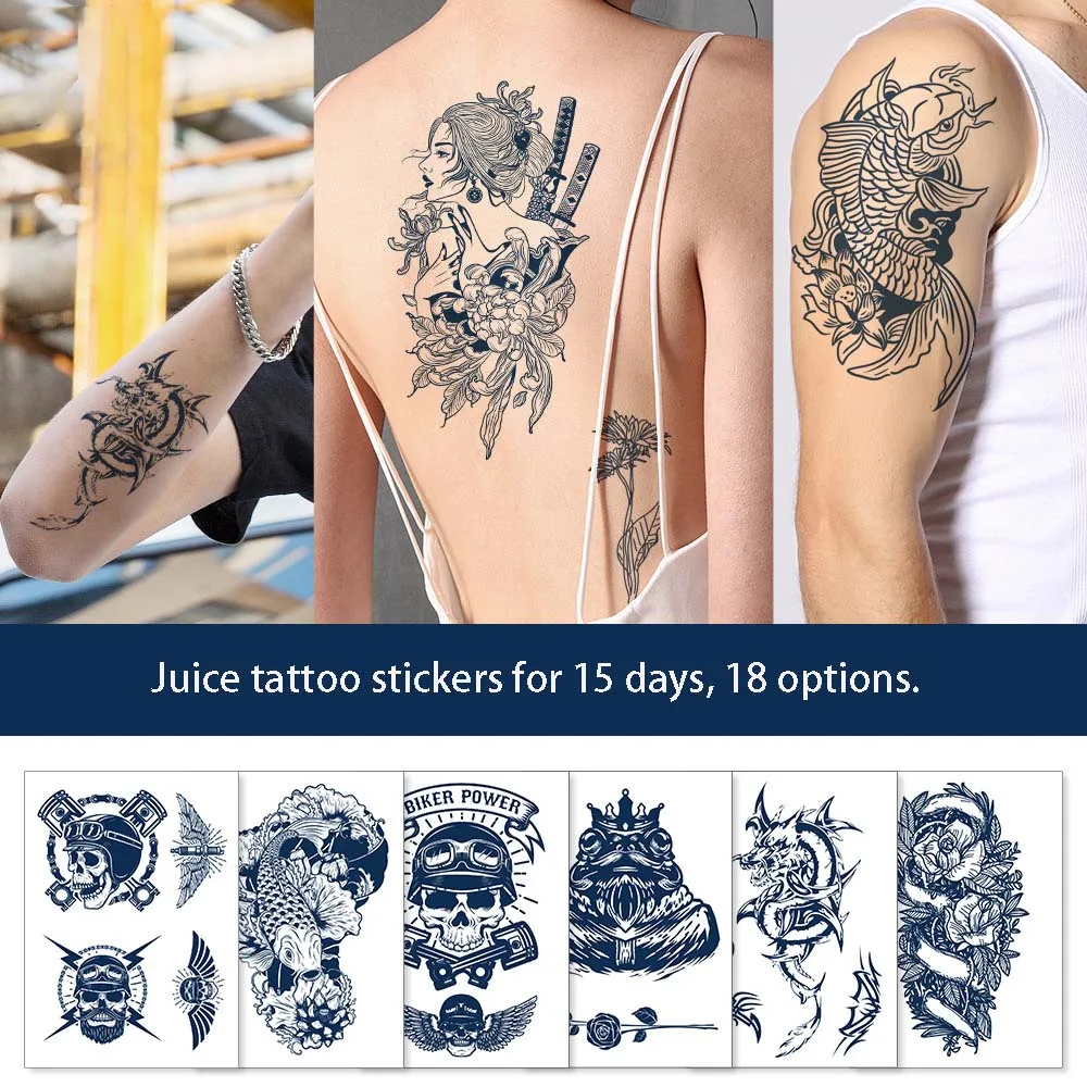 

Fashion Temporary Tattoos Sticker Rose Snake Bird Tattoo Tiger Waterproof Fake Tattoo Easy To Use Women Body Art for Men Women